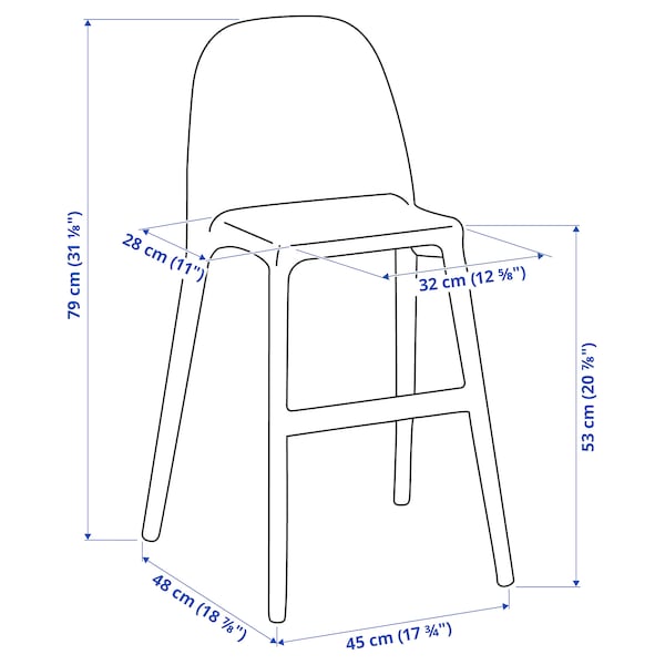 IKEA URBAN Junior chair, white, Ikea Ireland | 8672LZTCK