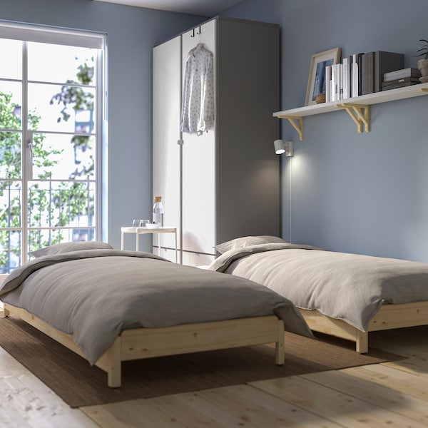 IKEA UTÅKER stackable bed with 2 mattresses, Twin, 2 pack Pine / Ågotnes Firm, Ikea Ireland | 8371KZCNG