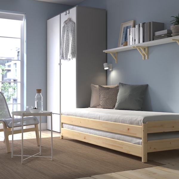 IKEA UTÅKER stackable bed with 2 mattresses, Twin, 2 pack Pine / Ågotnes Firm, Ikea Ireland | 8371KZCNG