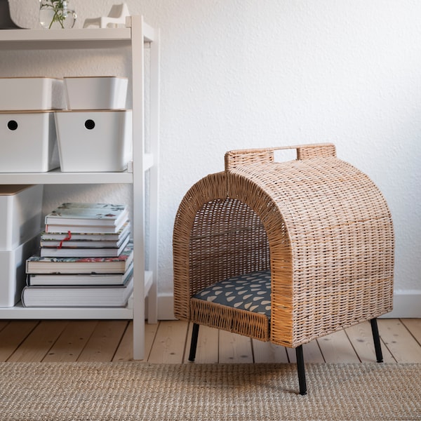 IKEA UTSÅDD cat house on legs, rattan, Ikea Ireland | 7158VDBJT