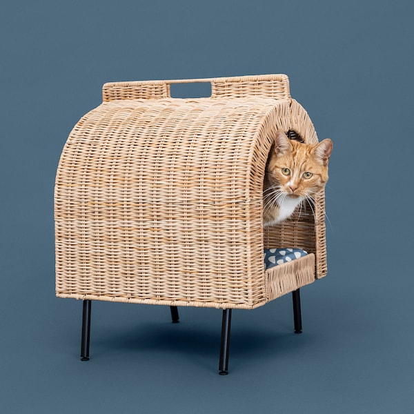 IKEA UTSÅDD cat house on legs, rattan, Ikea Ireland | 7158VDBJT
