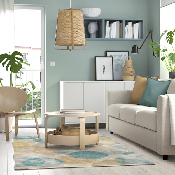 IKEA UTTAG rug, low pile, circle pattern/light beige, 5'3 inx7'7 in, Ikea Ireland | 4756JXFUY