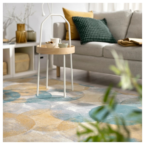 IKEA UTTAG rug, low pile, circle pattern/light beige, 5'3 inx7'7 in, Ikea Ireland | 4756JXFUY