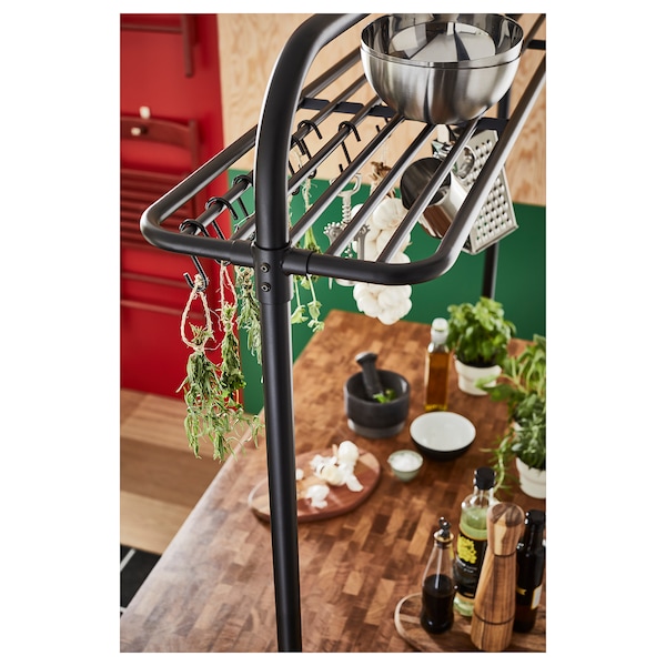 IKEA VADHOLMA rack for kitchen island, black, Ikea Ireland | 6413WXLZD