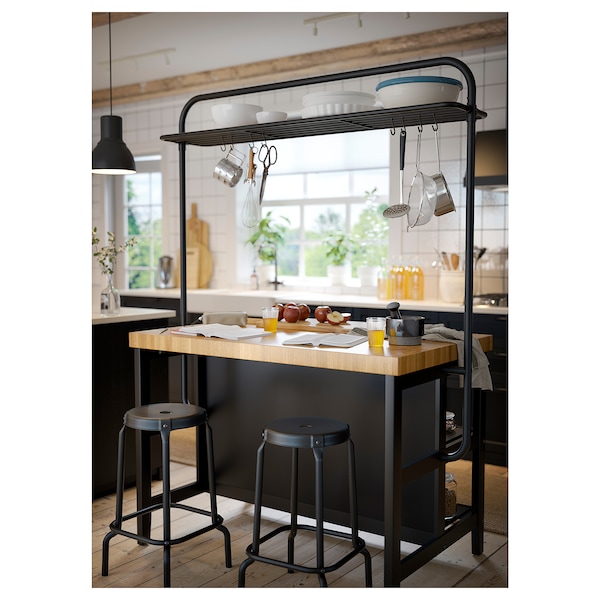 IKEA VADHOLMA rack for kitchen island, black, Ikea Ireland | 6413WXLZD