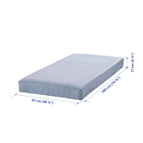 IKEA VADSÖ spring mattress, Twin Firm / Light Blue, Ikea Ireland | 0529MQLCI
