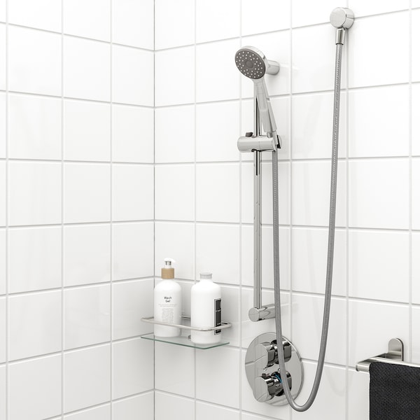 IKEA VALLAMOSSE riser rail with hand shower/outlet, chrome plated, Ikea Ireland | 6835REZHL