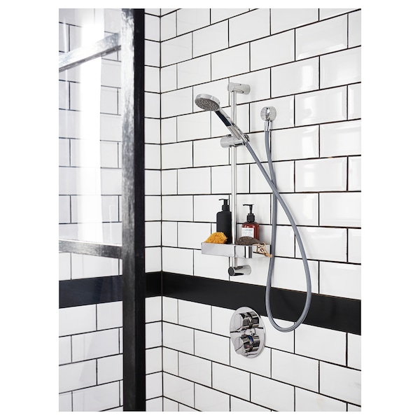 IKEA VALLAMOSSE riser rail with hand shower/outlet, chrome plated, Ikea Ireland | 6835REZHL