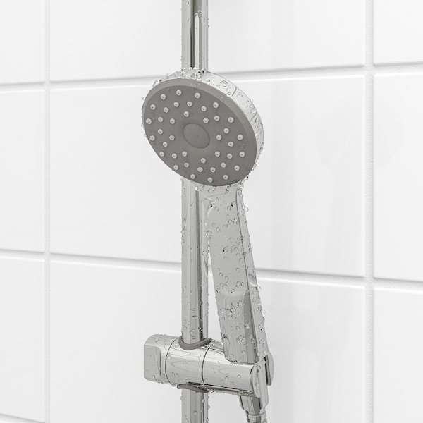 IKEA VALLAMOSSE riser rail with hand shower/outlet, chrome plated, Ikea Ireland | 6835REZHL