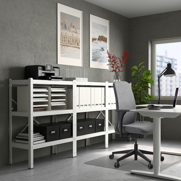 IKEA VALLFJÄLLET office chair with armrests, Gunnared gray, Ikea Ireland | 3784LWKOH