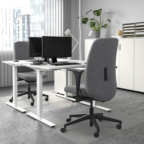 IKEA VALLFJÄLLET office chair with armrests, Gunnared gray, Ikea Ireland | 3784LWKOH