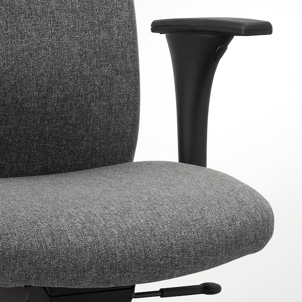 IKEA VALLFJÄLLET office chair with armrests, Gunnared gray, Ikea Ireland | 3784LWKOH