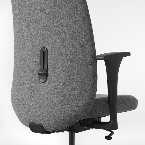 IKEA VALLFJÄLLET office chair with armrests, Gunnared gray, Ikea Ireland | 3784LWKOH