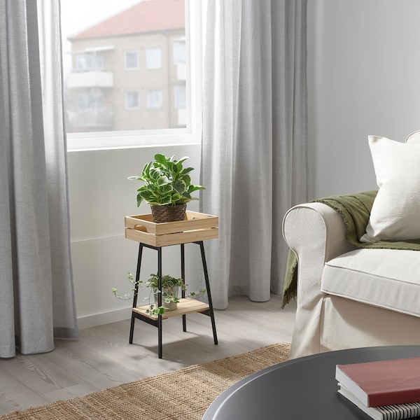 IKEA VANILJSTÅNG plant stand, pine/black, 21 ¾ in, Ikea Ireland | 0938BZJHI