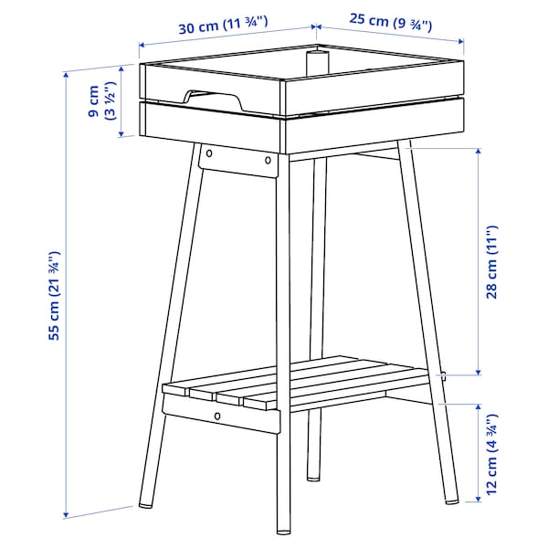 IKEA VANILJSTÅNG plant stand, pine/black, 21 ¾ in, Ikea Ireland | 0938BZJHI