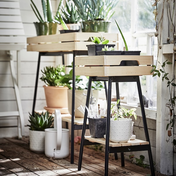 IKEA VANILJSTÅNG plant stand, pine/black, 26 ½ in, Ikea Ireland | 4879LTYHO