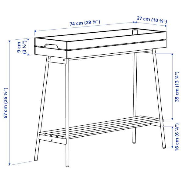 IKEA VANILJSTÅNG plant stand, pine/black, 26 ½ in, Ikea Ireland | 4879LTYHO