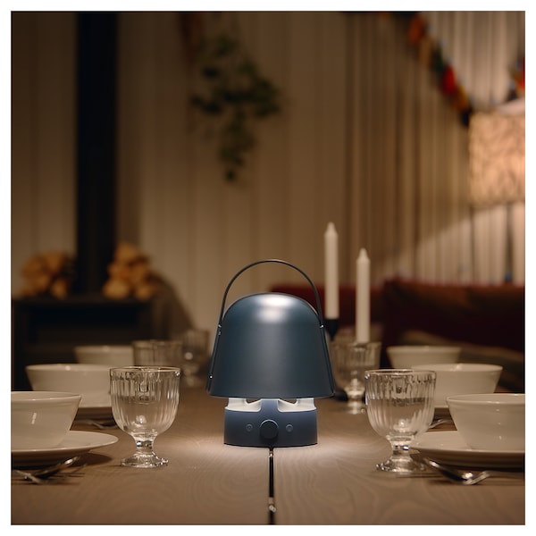 IKEA VAPPEBY bluetooth speaker lamp, outdoor/blue Blue, Ikea Ireland | 8176FULTR