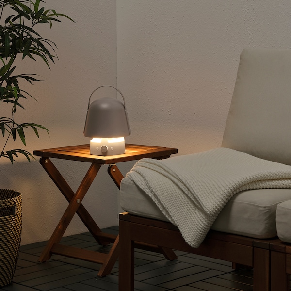 IKEA VAPPEBY bluetooth speaker lamp, outdoor/gray Gray, Ikea Ireland | 3126TOSEQ