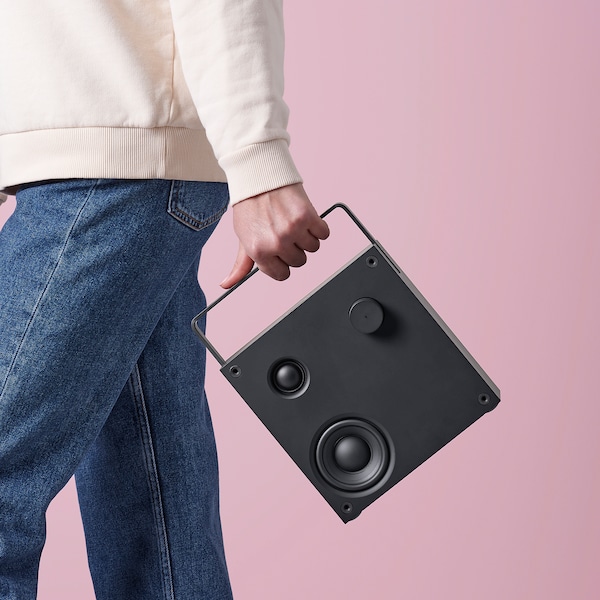 IKEA VAPPEBY bluetooth speaker/gen 3, 8x8 in Black, Ikea Ireland | 0579PDLWE