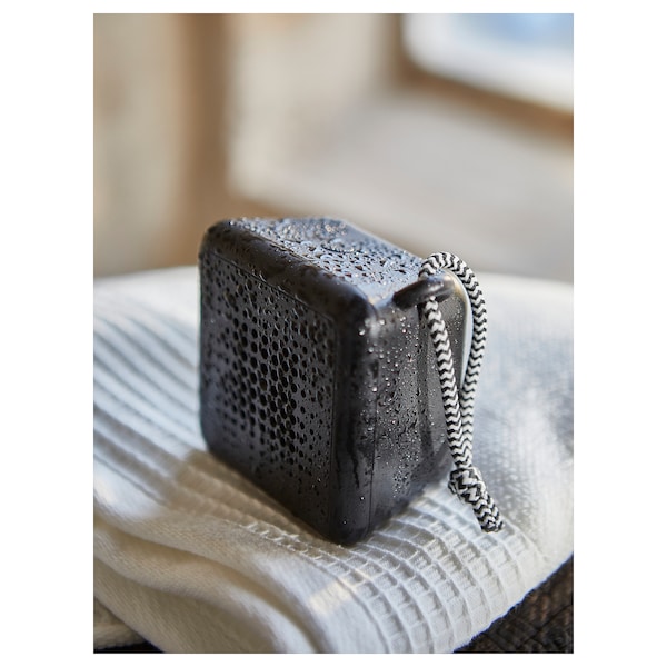 IKEA VAPPEBY portable bluetooth speaker, waterproof/black Black, Ikea Ireland | 7138WFSXM