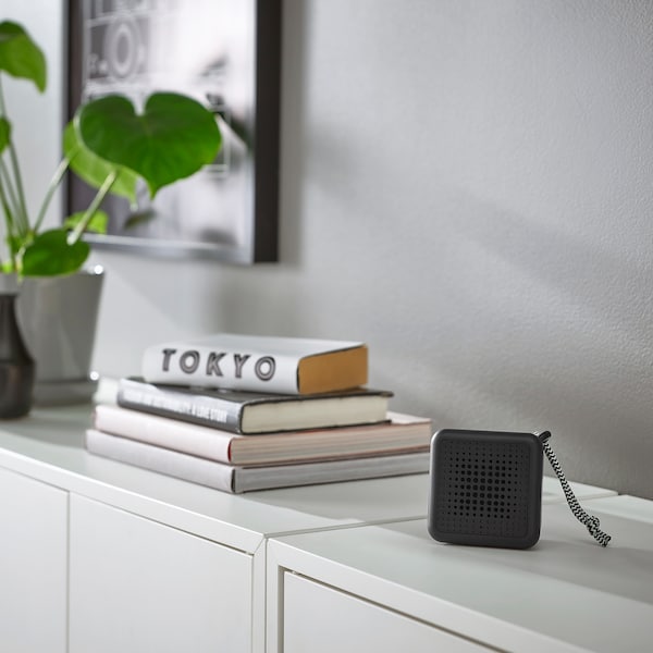 IKEA VAPPEBY portable bluetooth speaker, waterproof/black Black, Ikea Ireland | 7138WFSXM