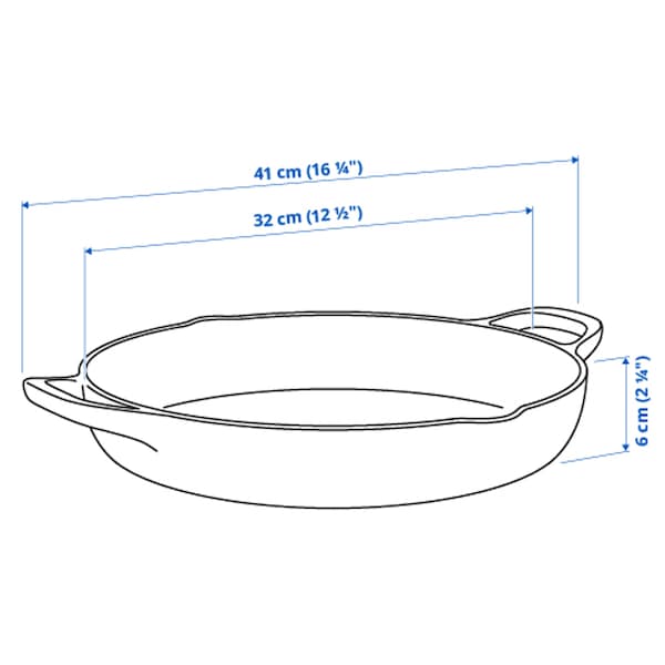 IKEA VARDAGEN frying pan, cast iron, 13 in, Ikea Ireland | 0529SYWDN