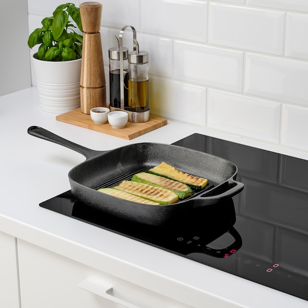 IKEA VARDAGEN grill pan, cast iron, 11x11 in, Ikea Ireland | 9283EJOYN