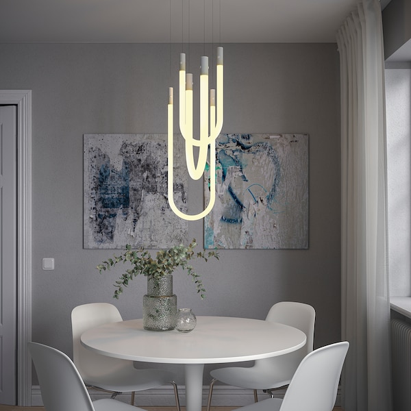 IKEA VARMBLIXT LED pendant lamp, white frosted glass, 18 in, Ikea Ireland | 3506ENTOK