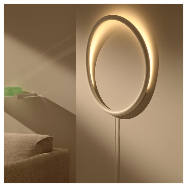 IKEA VARMBLIXT LED wall lamp, white metal/circle, Ikea Ireland | 2604XHZNE