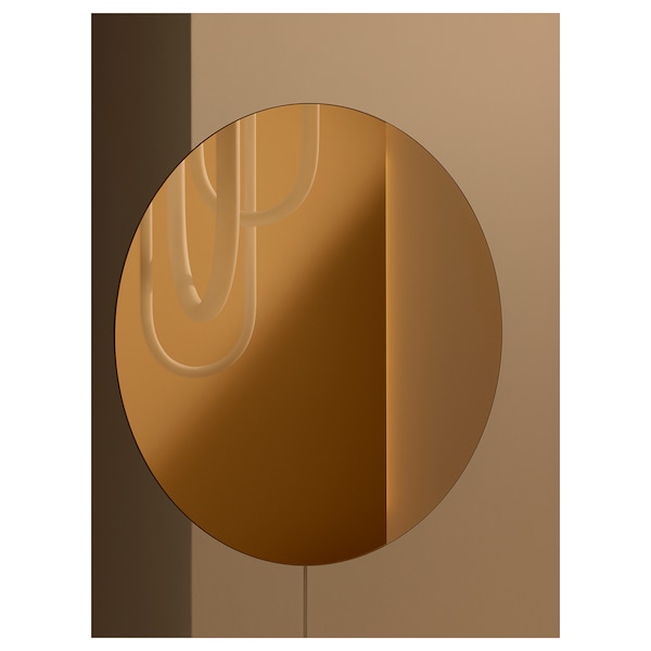 IKEA VARMBLIXT LED wall/mirror lamp, dimmable/bronze color round, Ikea Ireland | 4635IWFSC
