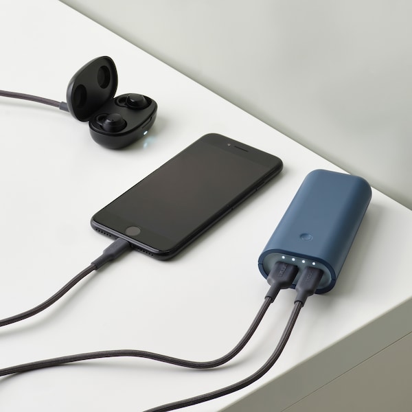 IKEA VARMFRONT portable charger, blue, 5200 mAh, Ikea Ireland | 9681EXBJA