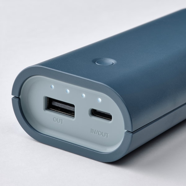 IKEA VARMFRONT portable charger, blue, 5200 mAh, Ikea Ireland | 9681EXBJA