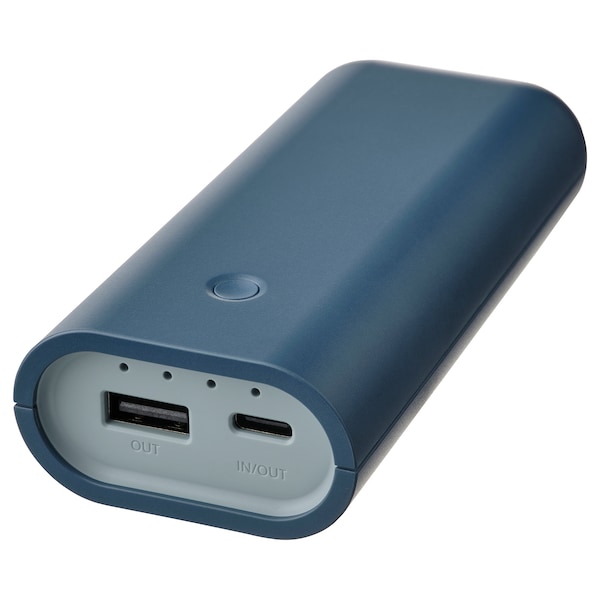 IKEA VARMFRONT portable charger, blue, 5200 mAh, Ikea Ireland | 9681EXBJA