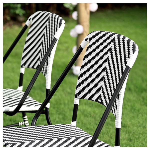 IKEA VASSHOLMEN chair, in/outdoor, black/white, Ikea Ireland | 9206MFHOX