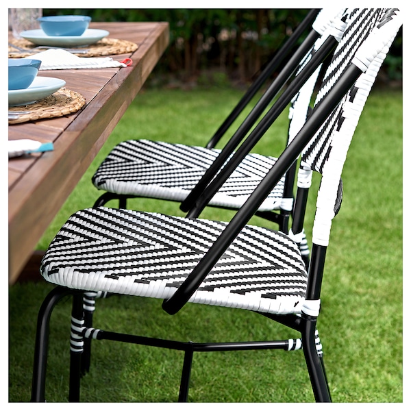 IKEA VASSHOLMEN chair, in/outdoor, black/white, Ikea Ireland | 9206MFHOX