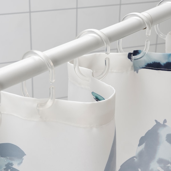 IKEA VATTENSJÖN shower curtain, 71x71 in White Blue / Fish, Ikea Ireland | 3964OTSDF