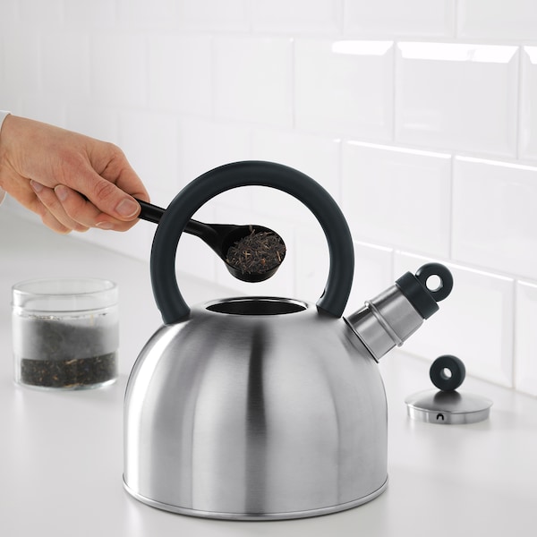 IKEA VATTENTÄT Kettle, stainless steel, black, Ikea Ireland | 8310VEPWF
