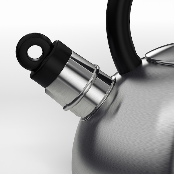 IKEA VATTENTÄT Kettle, stainless steel, black, Ikea Ireland | 8310VEPWF