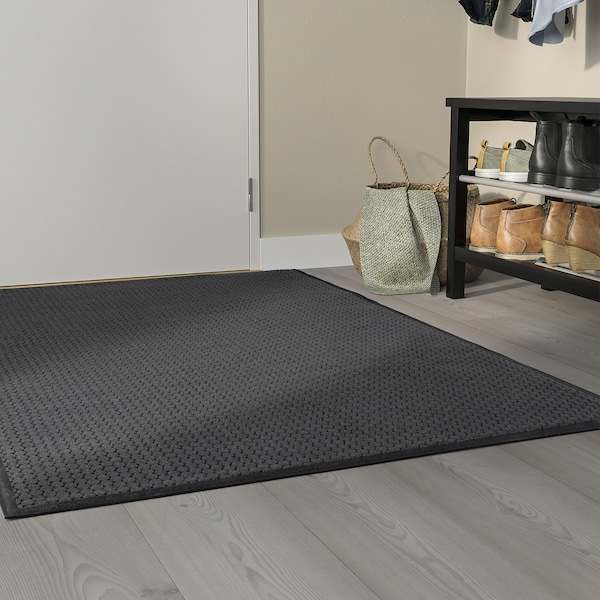 IKEA VATTENVERK door mat, dark gray, 3'3 inx4'11 in Indoor, Ikea Ireland | 7412SLZXT