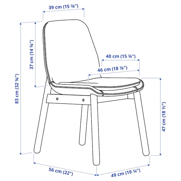 IKEA VEDBO Chair, black, Gunnared dark gray, Ikea Ireland | 5491MOVHD