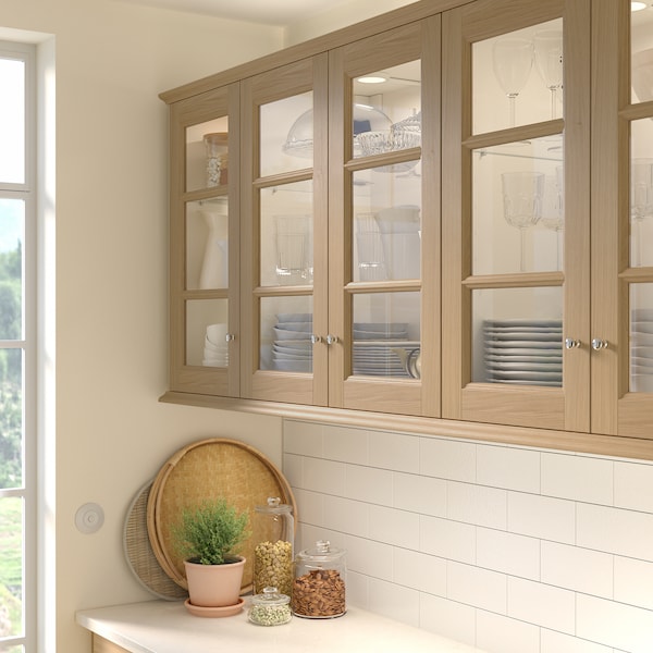 IKEA VEDHAMN glass door, oak, 15x15 in, Ikea Ireland | 4082SWJQB