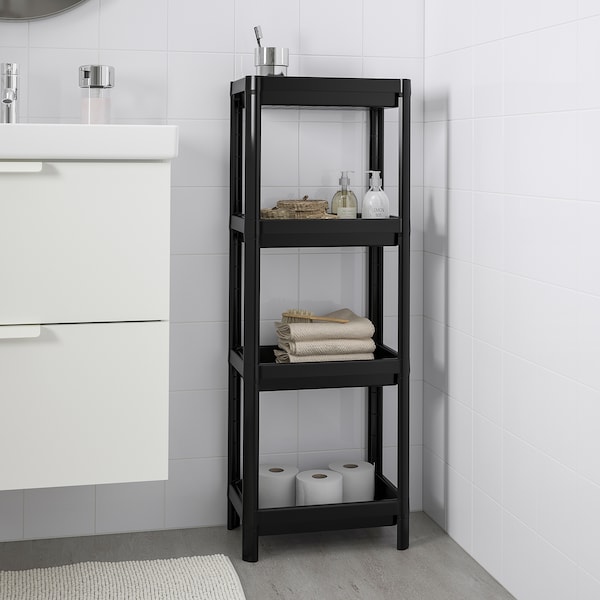 IKEA VESKEN Shelf unit, 14 1/8x9x39 3/8 in Black, Ikea Ireland | 6749YHTCL