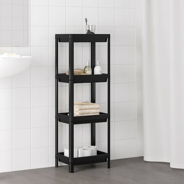 IKEA VESKEN Shelf unit, 14 1/8x9x39 3/8 in Black, Ikea Ireland | 6749YHTCL