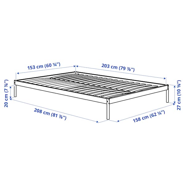 IKEA VEVELSTAD bed frame, Queen White, Ikea Ireland | 8475ITZQU