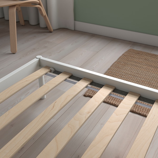 IKEA VEVELSTAD bed frame with 2 headboards, Full White / Tolkning Rattan, Ikea Ireland | 2458KLJOE