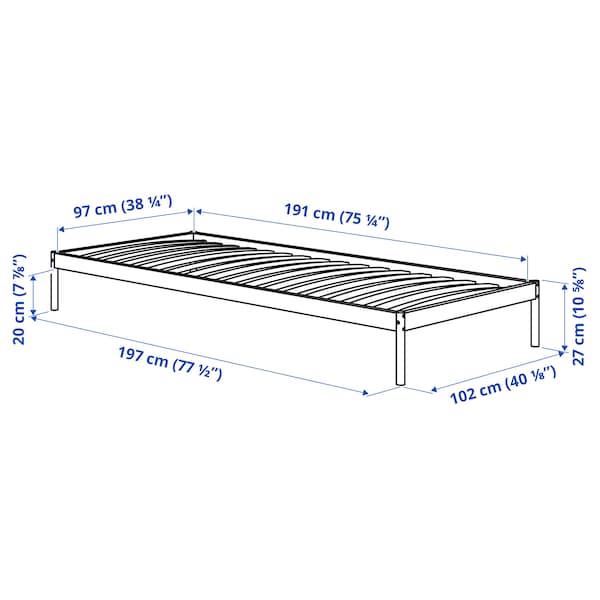 IKEA VEVELSTAD bed frame with 3 headboards, Twin White / Tolkning Rattan, Ikea Ireland | 5139AHDTV