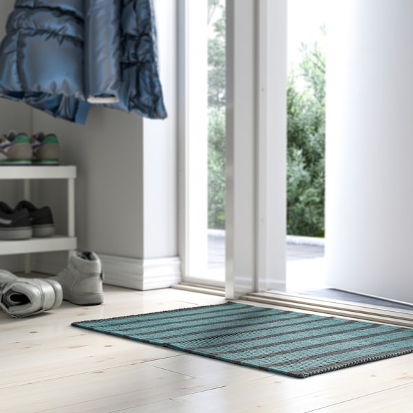 IKEA VÄGSKYLT door mat, 2'0 inx2'11 in Blue / Green / Black, Ikea Ireland | 0687HLOYE