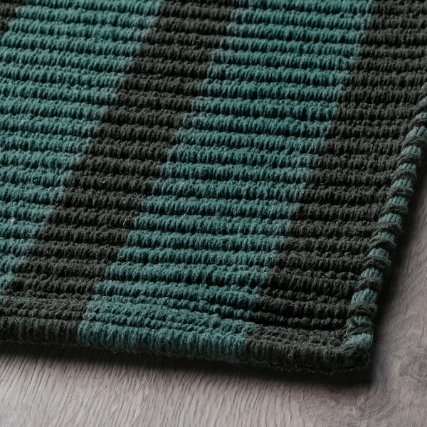 IKEA VÄGSKYLT rug, blue-green/black, 2'7 inx8'2 in Blue Green / Black, Ikea Ireland | 1267FWGNA