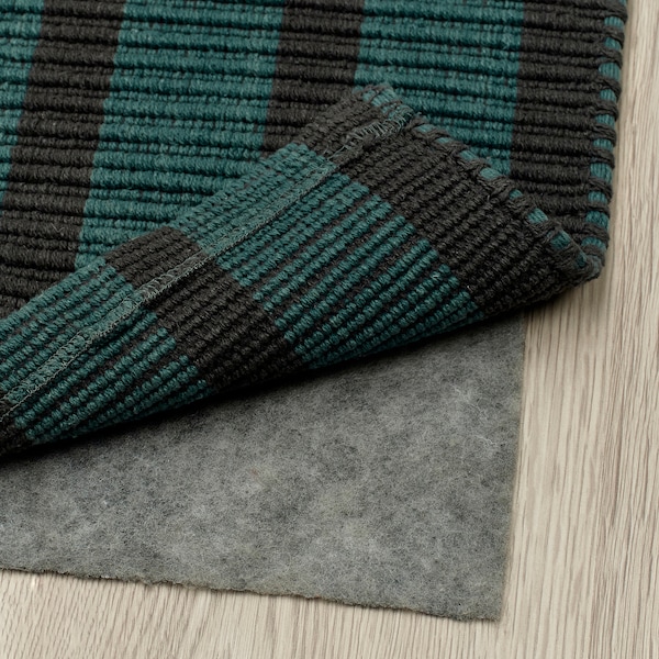IKEA VÄGSKYLT rug, blue-green/black, 2'7 inx8'2 in Blue Green / Black, Ikea Ireland | 1267FWGNA